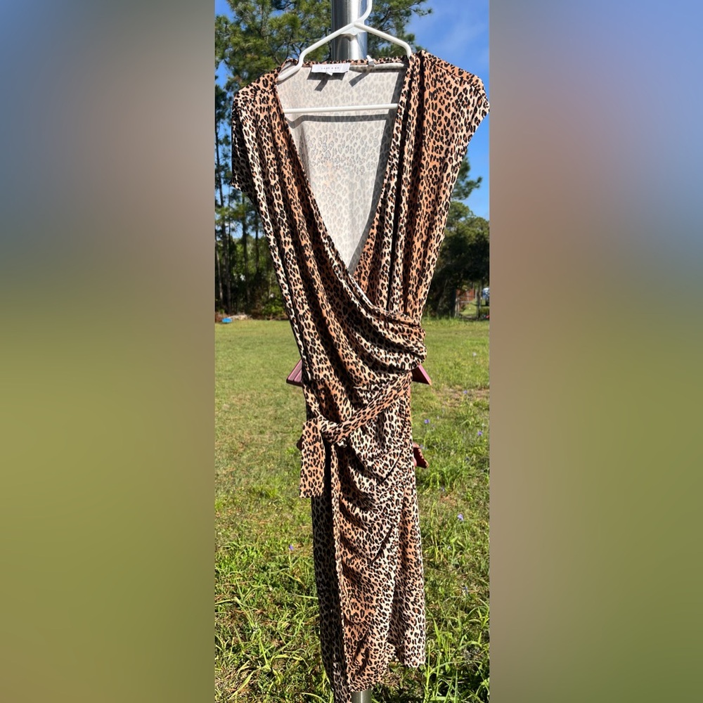 Leopard Print Wrap Dress